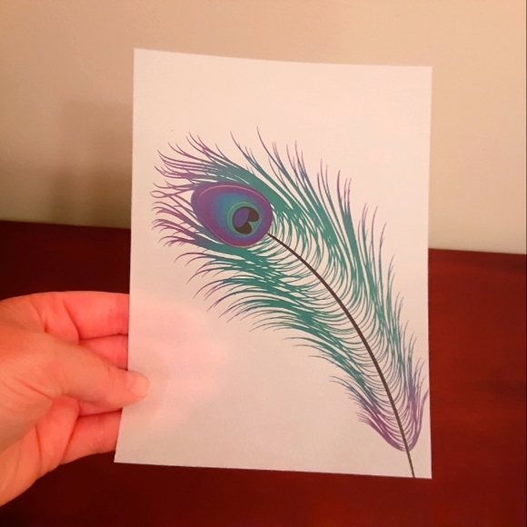 18 Peacock Feather Vellum Sheets for Scrapbooking & Crafting - Picture 3 of 6